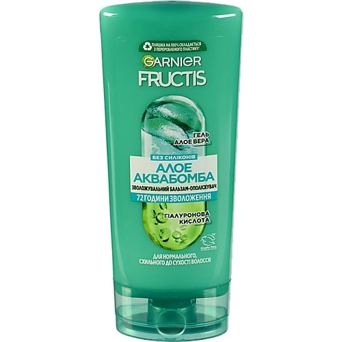 Бальзам-ополіскувач для волосся зволожуючий Алое Аква Бомба Fructis Garnier 200мл