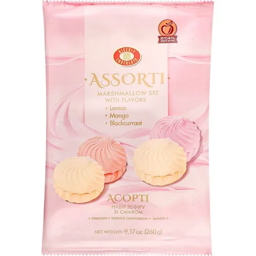 Зефір  ХБФ 260г асорті