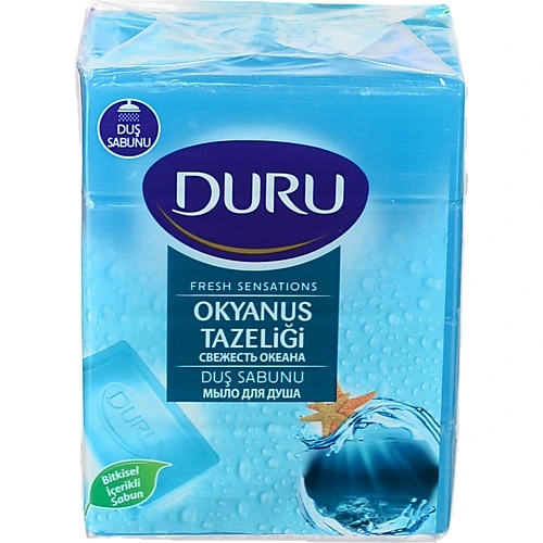 Мило туалетне для душу Свіжість океану Fresh Sensations Duru 4х150г