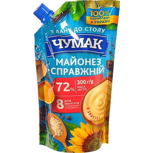 Майонез Чумак 300г справжній 72% ДП