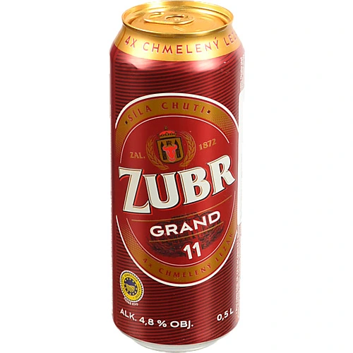 Пиво світле пастеризоване [ZUBR GRAND 11k, 4,8%, 0,5 л, б.м.