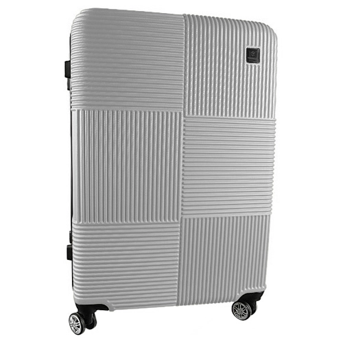 Валіза пластикова 75х48х28см колір silver white