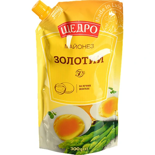 Майонез Щедро 300г 50% золотий д.п