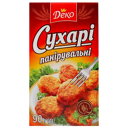 Сухарі панірувальні із хлібних сухарів Деко к/у 90г