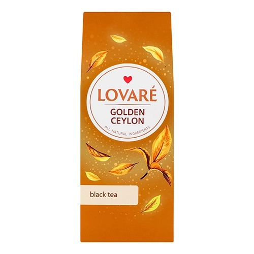 Чай чорний цейлонський байховий листовий Golden Ceylon Lovare к/у 80г