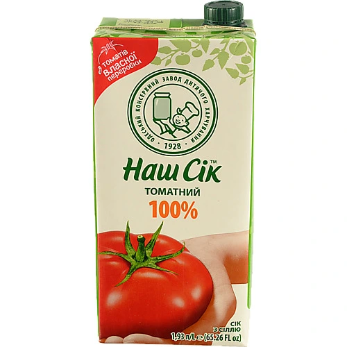 Сік томатний з сіллю Наш сік 1.93л