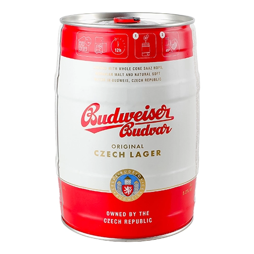 Пиво світле пастеризоване фільтроване [Budweiser Budvar Original Czech Lagerk, 5,0%, 5 л, м.б.