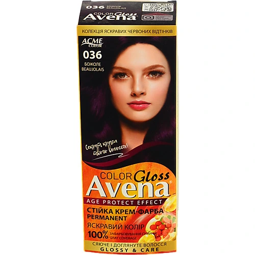 Крем-фарба для волосся 036 Божоле Рябина Avena Acme Color 1шт