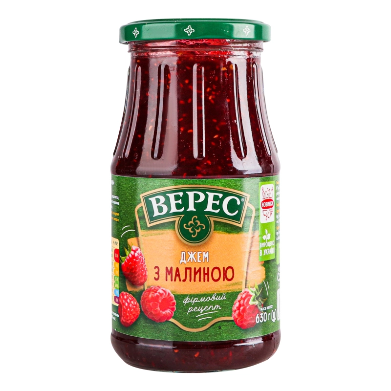 Джем з малиною Верес с/б 630г