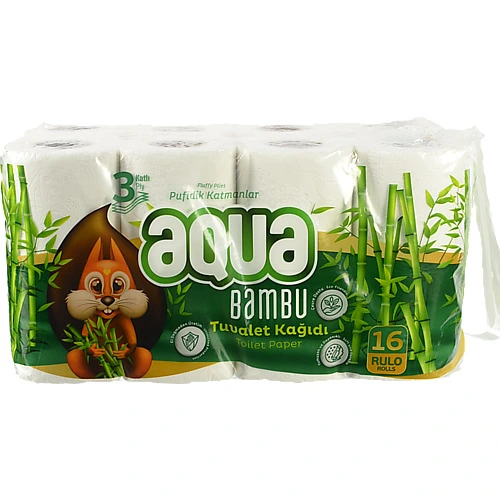 Туалетний папір Aqua 3шар 16шт bamboo
