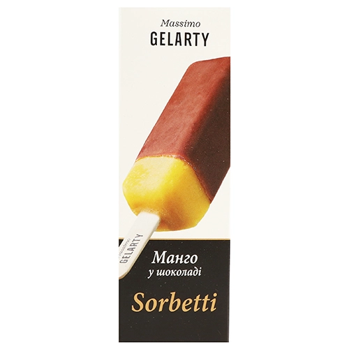 Морозиво Gelarty 35г сорбетті манго у шоколаді