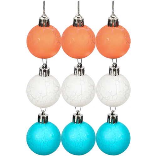 Набір іграшок 9.69.611.4 кульки помаранчевий. білий. синій