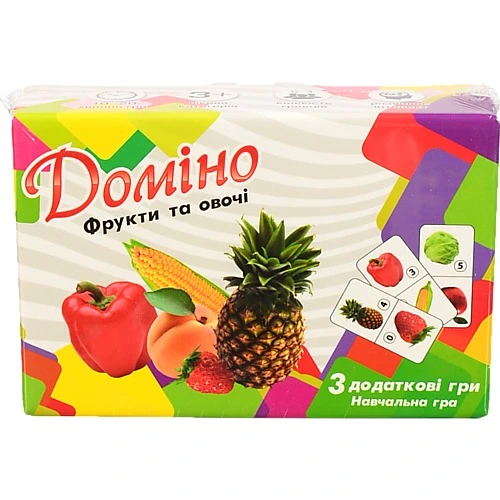 Гра настільна для дітей від 3 років 30764 Доміно Фрукти та овочі Мир Лео 1шт