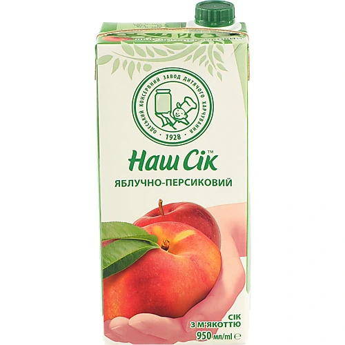 Сік Наш сік 0.95л яблуко персик