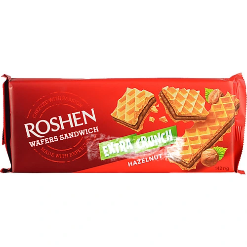 Вафлі Hazelnut Extra Crunch Wafers Sandwich Roshen м/у 142г