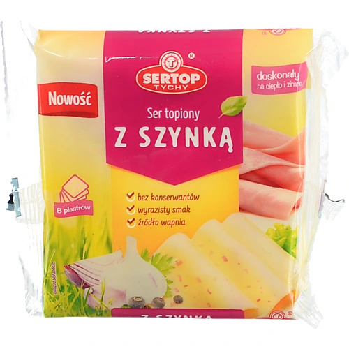 Сир плавлений з шинкою у слайсах (8 шт., 130 г) ТМ [Sertopk