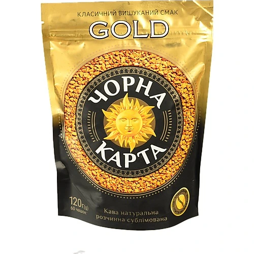Кава натуральна розчинна сублімована Gold Чорна карта м/у 120г