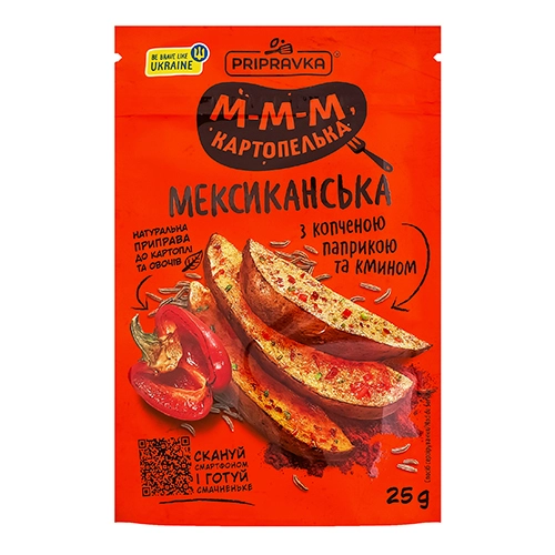 Приправа до картоплі та овочів з копченою паприкою та кмином Мексиканська Pripravka д/п 25г