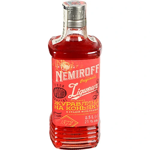 Настоянка Nemiroff 0.5л Журавлина на коньяку
