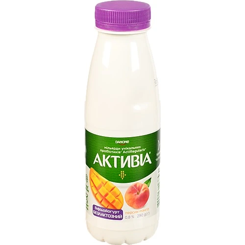 Біфідойогурт Активіа безлактозний Персик-манго 290г