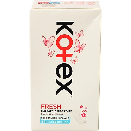 Прокладки щоденні жіночі гігієнічні Deo Normal Kotex 56шт