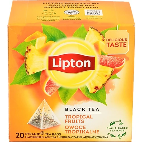 Чай Lipton Tropical Fruit чорний 20 пакетиків