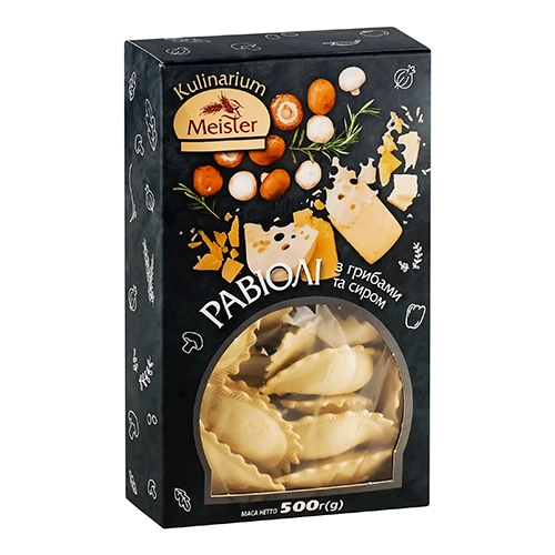 Равіолі Кулінаріум Майстер 500г з грибами та сиром заморожені