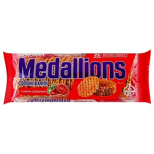Вафлі Лекорна 90г солоні medallions томати базилік