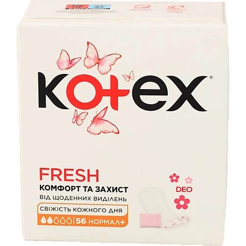 Прокладки щоденні жіночі гігієнічні Deo Normal Plus Kotex 56шт