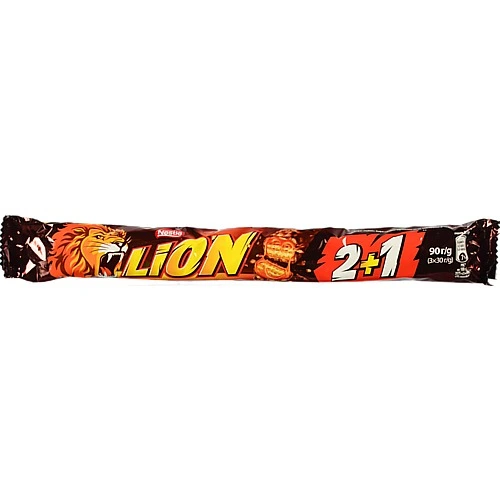 Вафлі з м'якою карамеллю, пластівцями, вкриті глазур'ю Lion м/у 330г