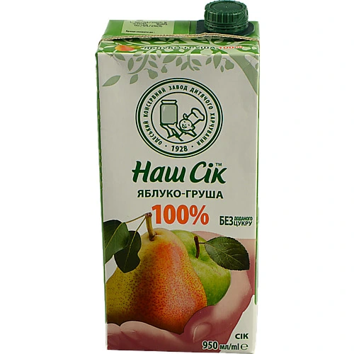 Сок Груша-Яблуко Наш сік 0.95л
