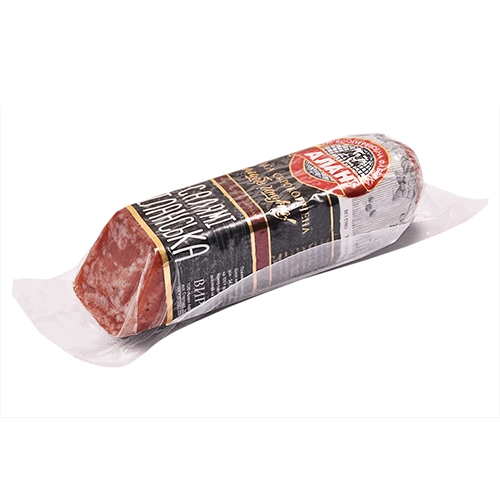 Ковбаса [Аланk [Міланськаk салямі сирокопчена, вакуумна упаковка