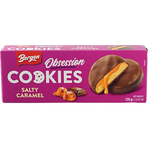 Печиво Bergen Cookies 128г Obsession сол. карам.