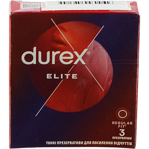 Презервативи латексні з силіконовою змазкою Elite Durex 3шт