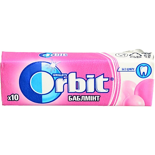 Жувальна гумка Orbit 13.6г білосніж. баблміт