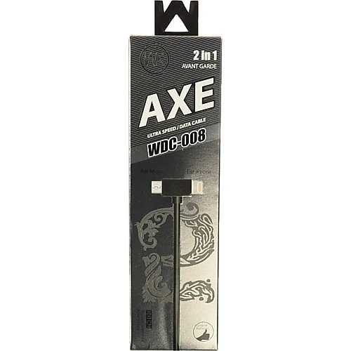 Кабель Combo 2-in-1 WK WDC-008 Axe Lightning microUSB 1м чорний