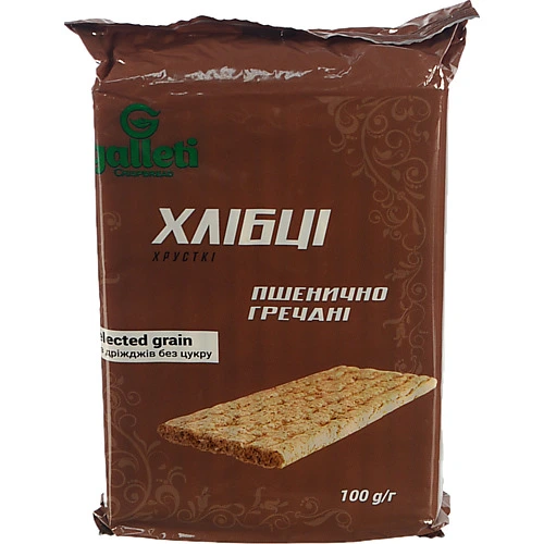 Хлібці пшенично-гречані хрусткі Galleti м/у 100г