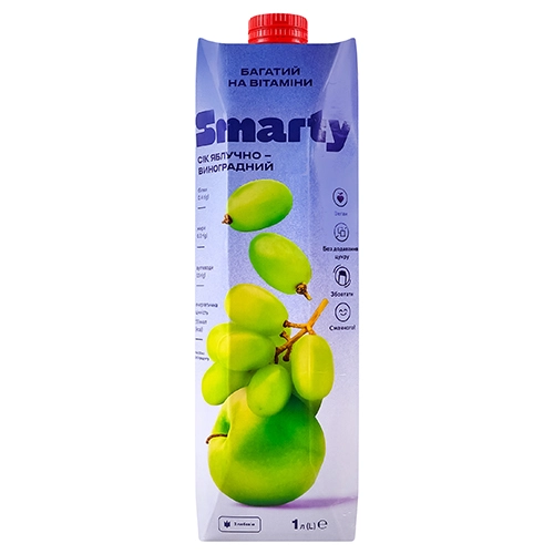 Сік Смарті яблучно-виноградний 1л