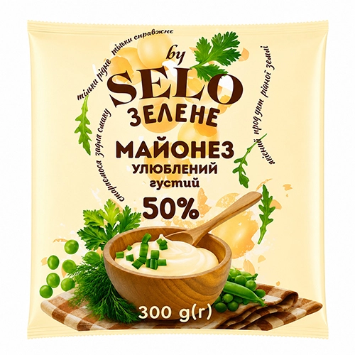Майонез Село Зелене 300г 50% улюблений ф.п.