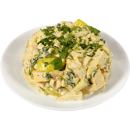 Салат з пекінської капусти з копченої грудинкою