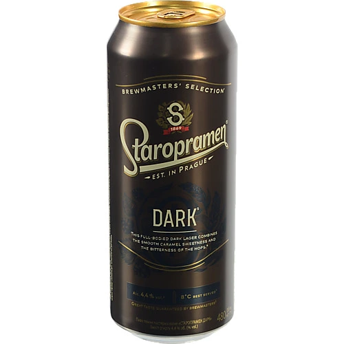 Пиво темне фільтроване пастеризоване [Staropramen Darkk, 4,4%, 0,48 л, банка металева