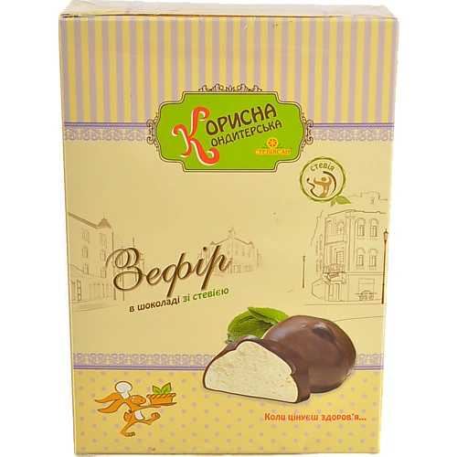 Зефiр Корисна кондитерська 180г бiл.шоколад