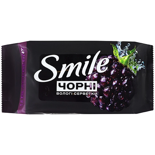 Серветки вологі Smile 50шт ожина