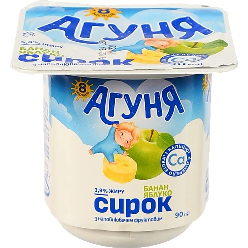 Сирок Агуша 90г 3.9% банан яблуко