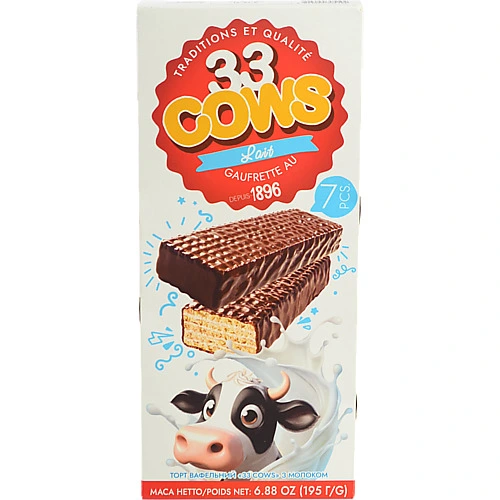 Торт вафельний ХБФ 195г 33 cows молоко