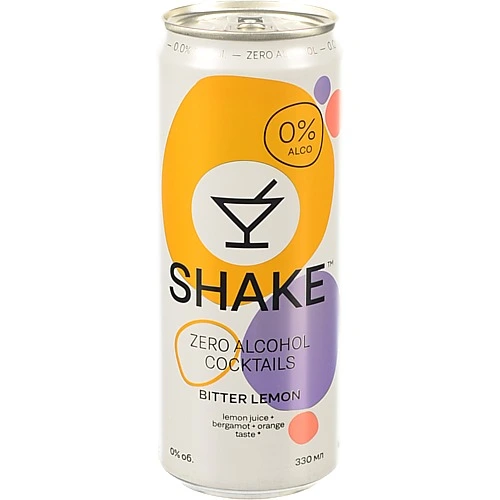 Напій безалкогольний соковмісний сильногазований Bitter Lemon Coctails Shake з/б 330мл