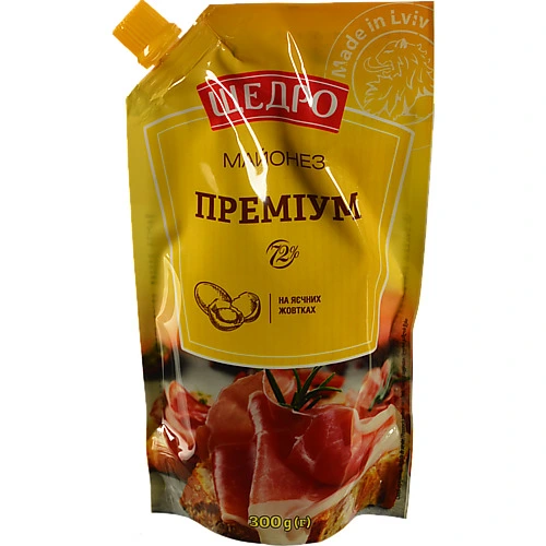 Майонез Щедро 300г 72% преміум д.п