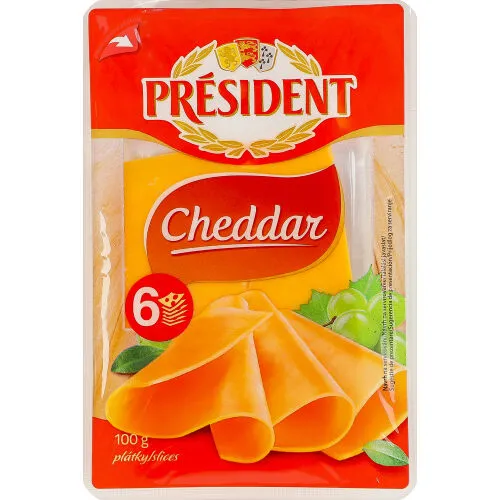 Сир Президент 100г чеддер 51% скибками