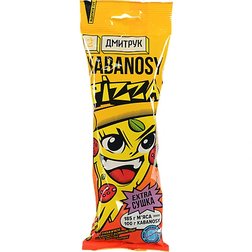 Снеки мясні Kabanosy Pizza із мясом птиці варено-копчені ТМ [Дмитрукk 60 г