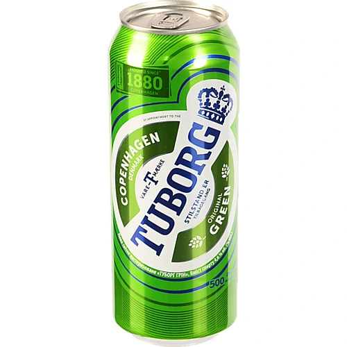 Пиво Туборг 0.5л грін з.б